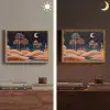 Sterrenhemel - Palmen - Rivier Light Box met batterij (Wandlamp) middel -sfeer3