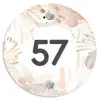 Abstract beige - Traditioneel Naambord Rond klein -3d