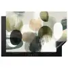 Minimalistisch - Cirkels - Penseelstreken - Beige Inductie beschermer vinyl 3mm klein -3d