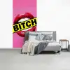 Lippen - Tekst - Kleurrijk fotobehang vinyl groot -slaapkamer