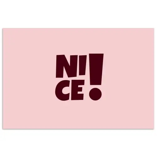 Nice - Uitroepteken - Roze poster papier klein -3d