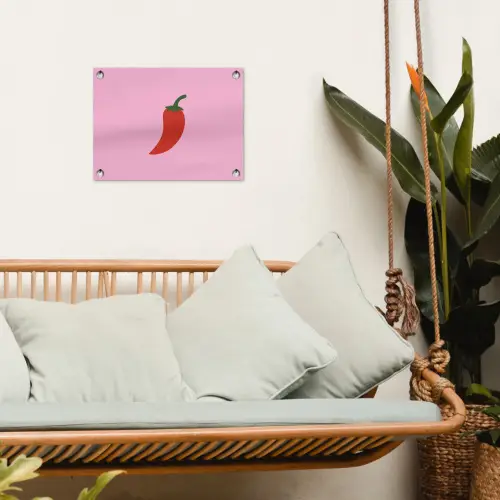 Peper - Rood - Illustratie tuinposter los doek klein -sfeer7