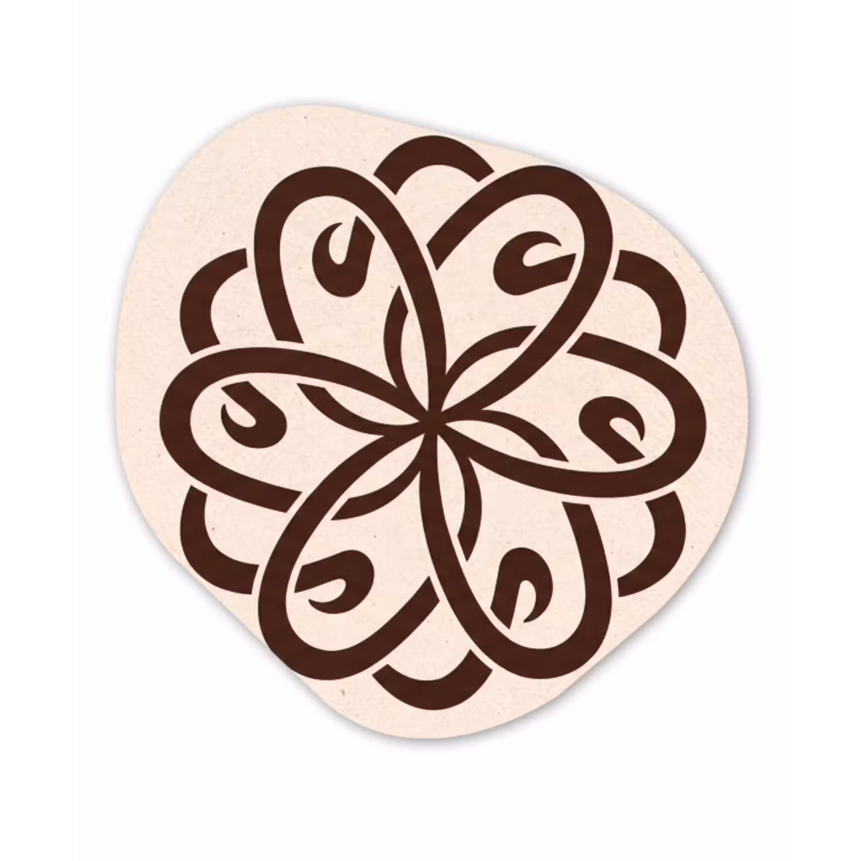 Patroon - Knoop - Abstract - Modern - Bruin Wandcirkel Organisch Plexiglas middel -3d