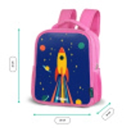 Raket - Sterren - Planeet - Ruimte Kinderrugzak - Roze middel -productfoto_formaten