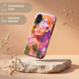 Vrouw - Abstract - Cirkel - Bloemen Toughcase MagSafe Apple iPhone 17 klein -USP_RandenV_DE