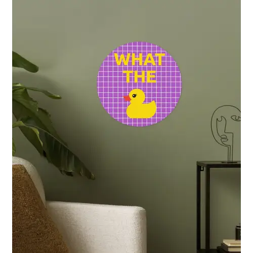 Tekst - Eend - Paars Wandcirkel behangsticker klein -sfeer2