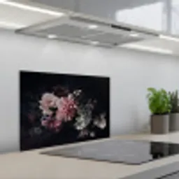 Nachtelijk Bloemenarrangement keuken achterwand spatscherm klein -3d_schuin