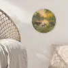 Eenden - Vijver - Bloemen Akoestische PET Vilt - Rond klein -sfeer4