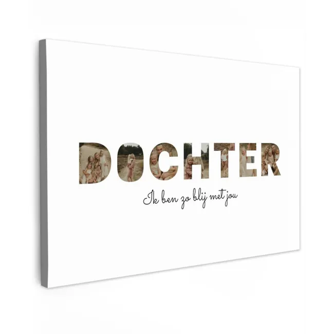 Gepersonaliseerd buiten canvas - Dochter - Lettercollage