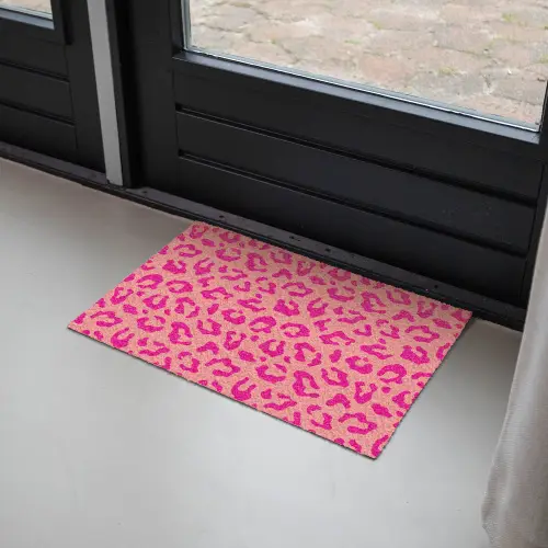 Panterprint - Roze - Dierenprint - Minimalistisch Deurmat klein -sfeer2