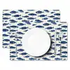 Vissen - Patroon - Blauw - Wit Placemat vinyl groot 368 -zzsfeer2_Kitchenyeah-website