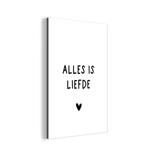 Spreuken - Alles is liefde - Quotes - Bløf aluminium wit klein -3d
