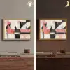 Roze - Abstract - Aesthetic - Modern - Vormen Light Box met batterij (Wandlamp) middel -sfeer3