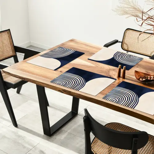 Donkerblauw - Abstract - Lijnen Placemat vinyl groot -zzsfeer4_Kitchenyeah-website
