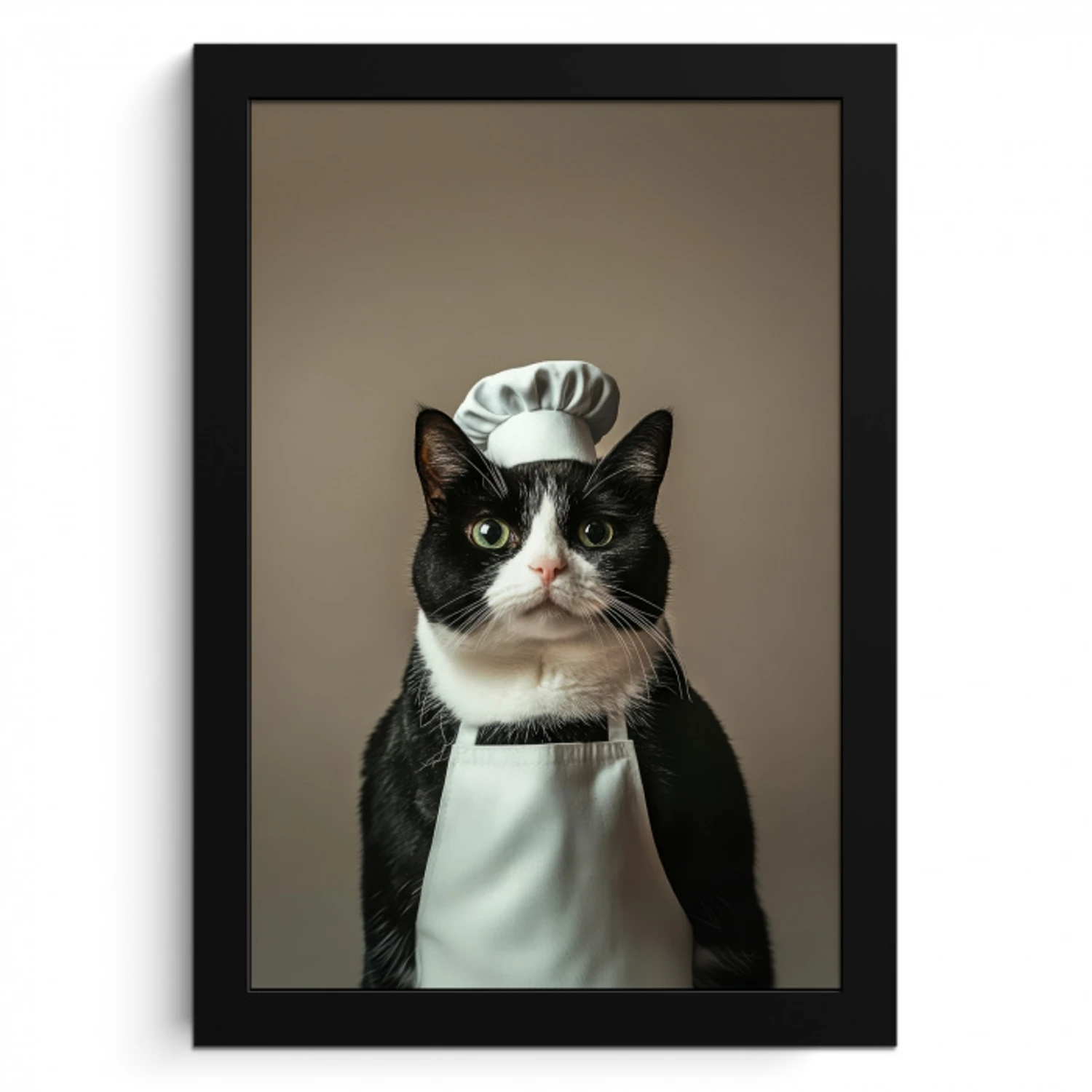 Kat - Kokskleding - Zwart - Wit KitchenYeah - Keuken - Fotolijst klein -3d