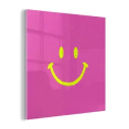 Smiley - Vrolijk - Roze plexiglas 5mm klein -z3d