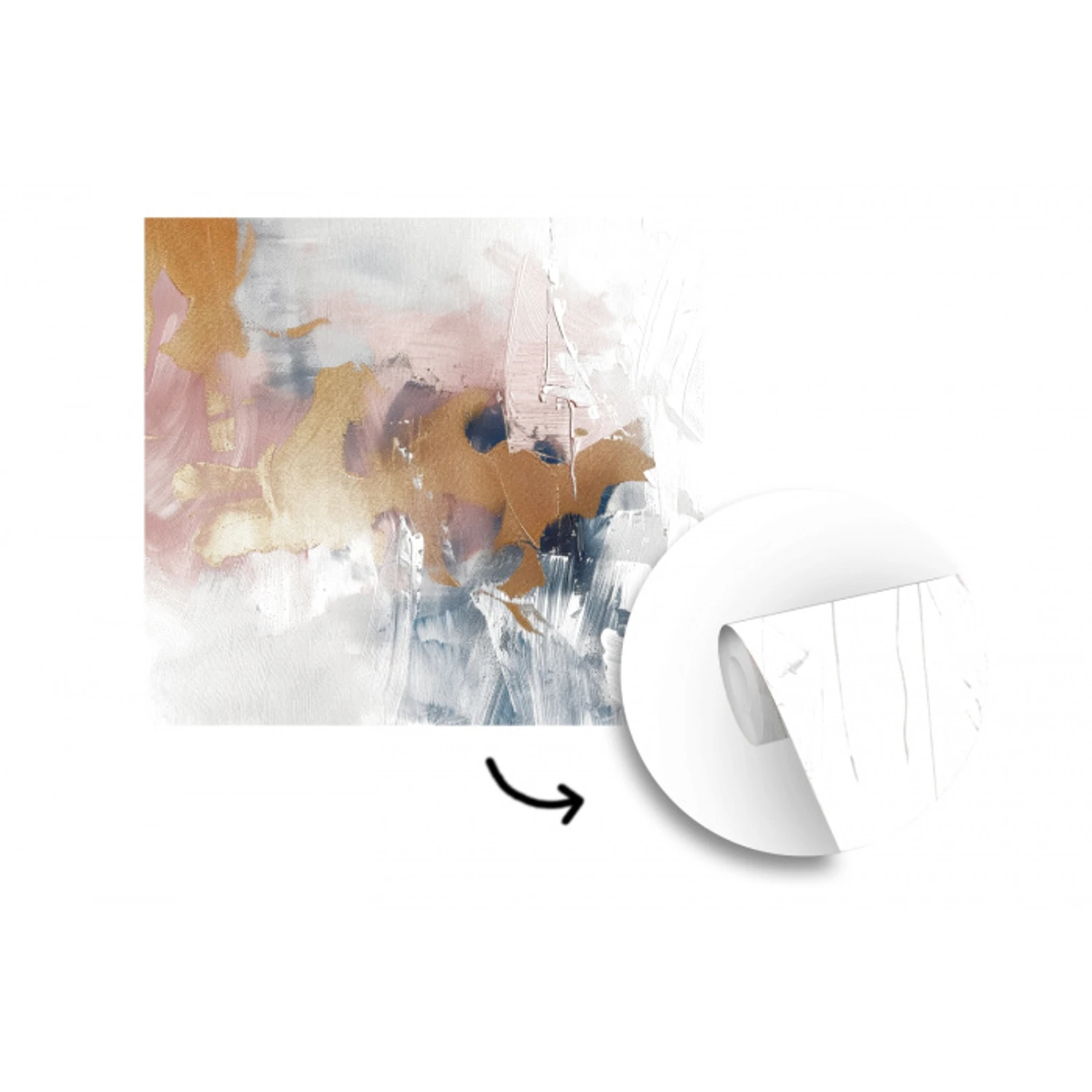 Abstract - Pastel kleuren - Goud - Modern - Aesthetic fotobehang vinyl groot -3d