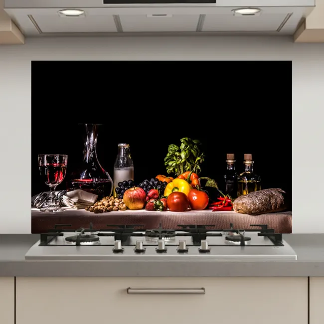 Stilleven - Eten - Drinken - Fruit - Zwart keuken achterwand spatscherm klein -3d_website