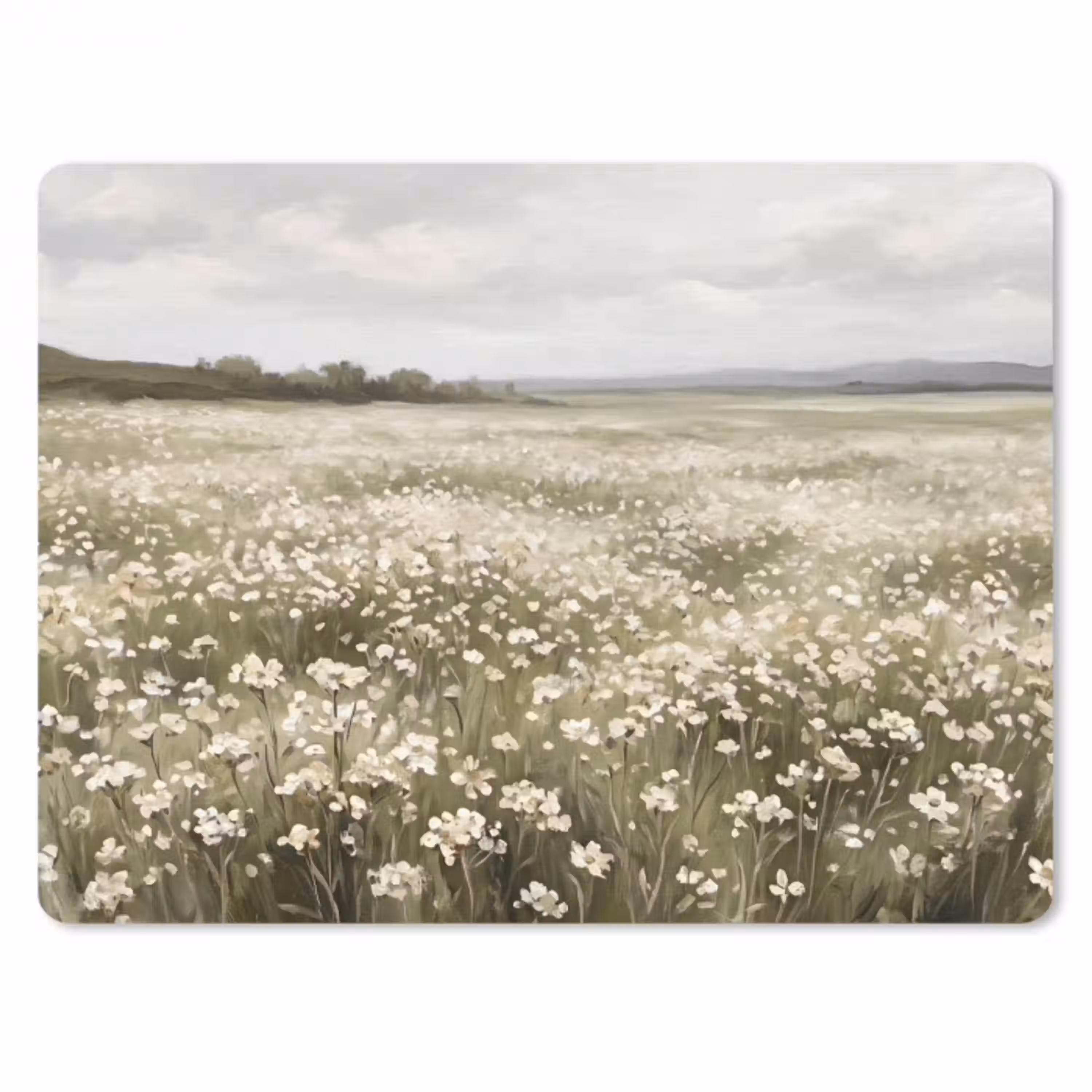 Illustratie - Landschap - Wit muismat rubber klein -3d