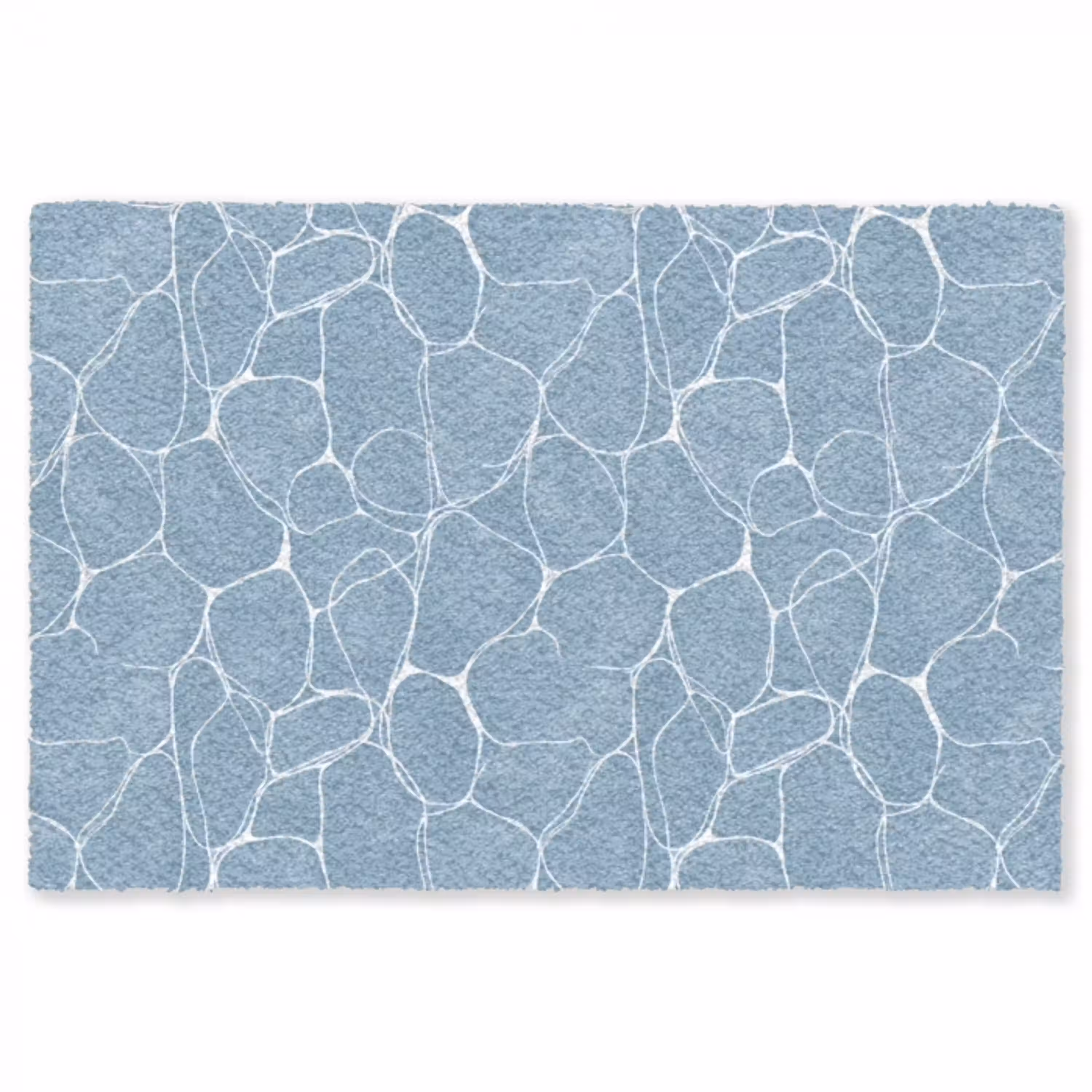 Organisch - Patroon - Blauw Vloerkleed Rechthoek klein 1091 -3d