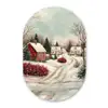 Kerstsfeer - Landelijk - Rood Wandcirkel Ovaal Forex klein -3d