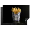 Friet - Porselein - Delfts blauw - Eten Inductie beschermer vinyl 3mm klein -3d