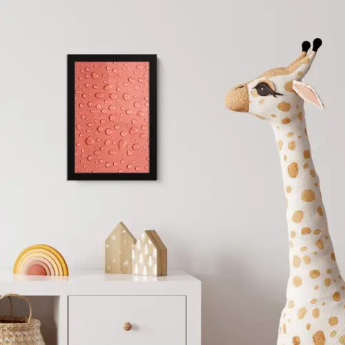 Water - Druppels - Roze fotolijst zwart zonder passe partout klein -usfeer4_kinderkamer