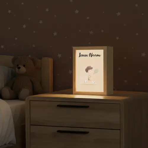 Tennis - Jongen - Sterretjes - Sportkleding Light Box met kabel (Kinderlampje) klein -sfeer1_kind