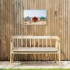 Strand - Huisjes - Kleurrijk - Duinen Tuinposter op houten frame 2 cm dik klein -sfeer4