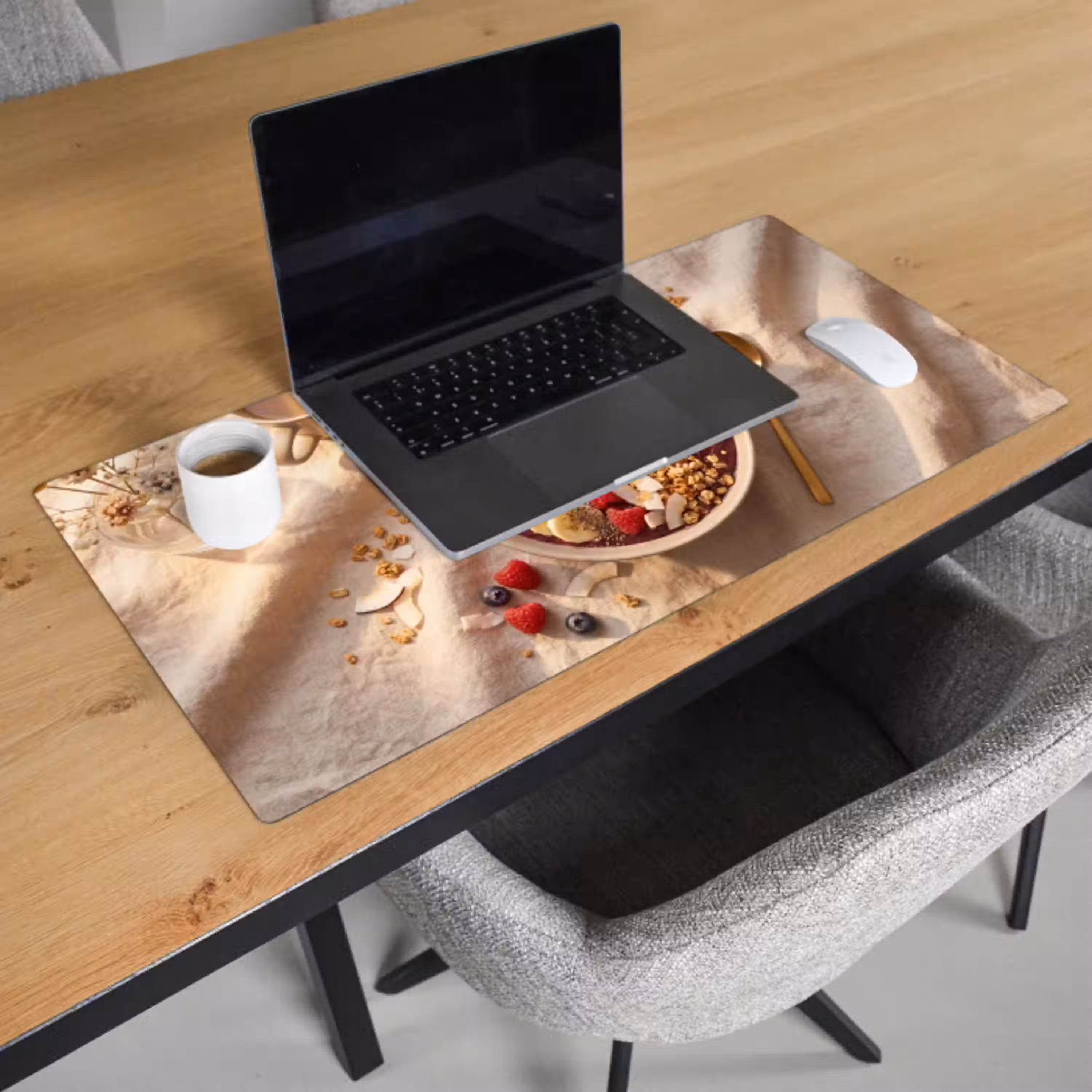 Eten - Ontbijtkom - Fruit - Gezond - Kleurrijk Muismat XXL klein -sfeer1