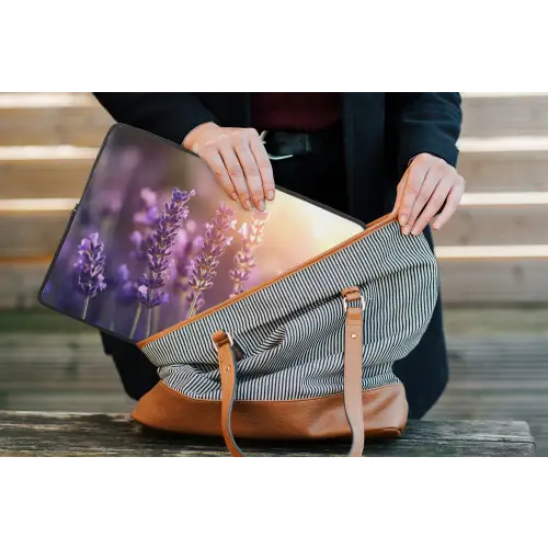 Lavendelbloemen - Paars - Zonlicht laptophoes neopreen klein -tas