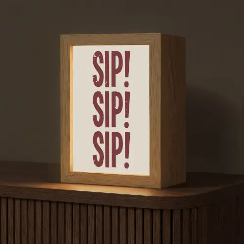 Japandi - Vintage - Decoratie - Rood Light Box met kabel (Tafellamp) klein -z3d_website