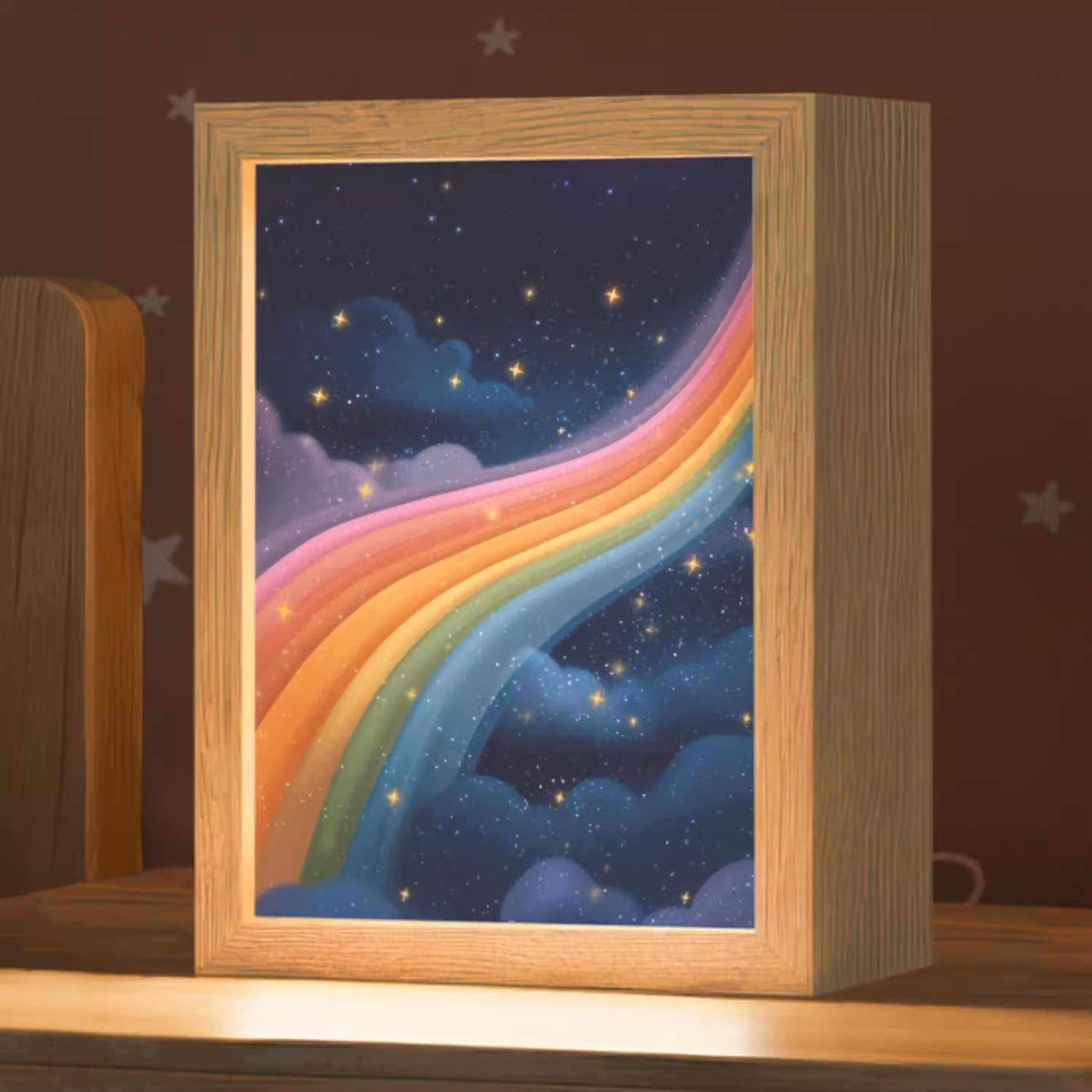 Regenboog - Sterrenhemel - Kleurrijk Light Box met kabel klein -zzz_3d_website