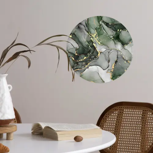 Luxe - Marmer - Groen Wandcirkel behangsticker klein -sfeer3