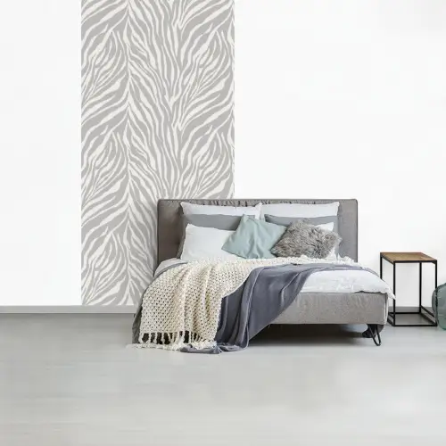Zebra - Motief - Grijs fotobehang vinyl groot 64 -slaapkamer