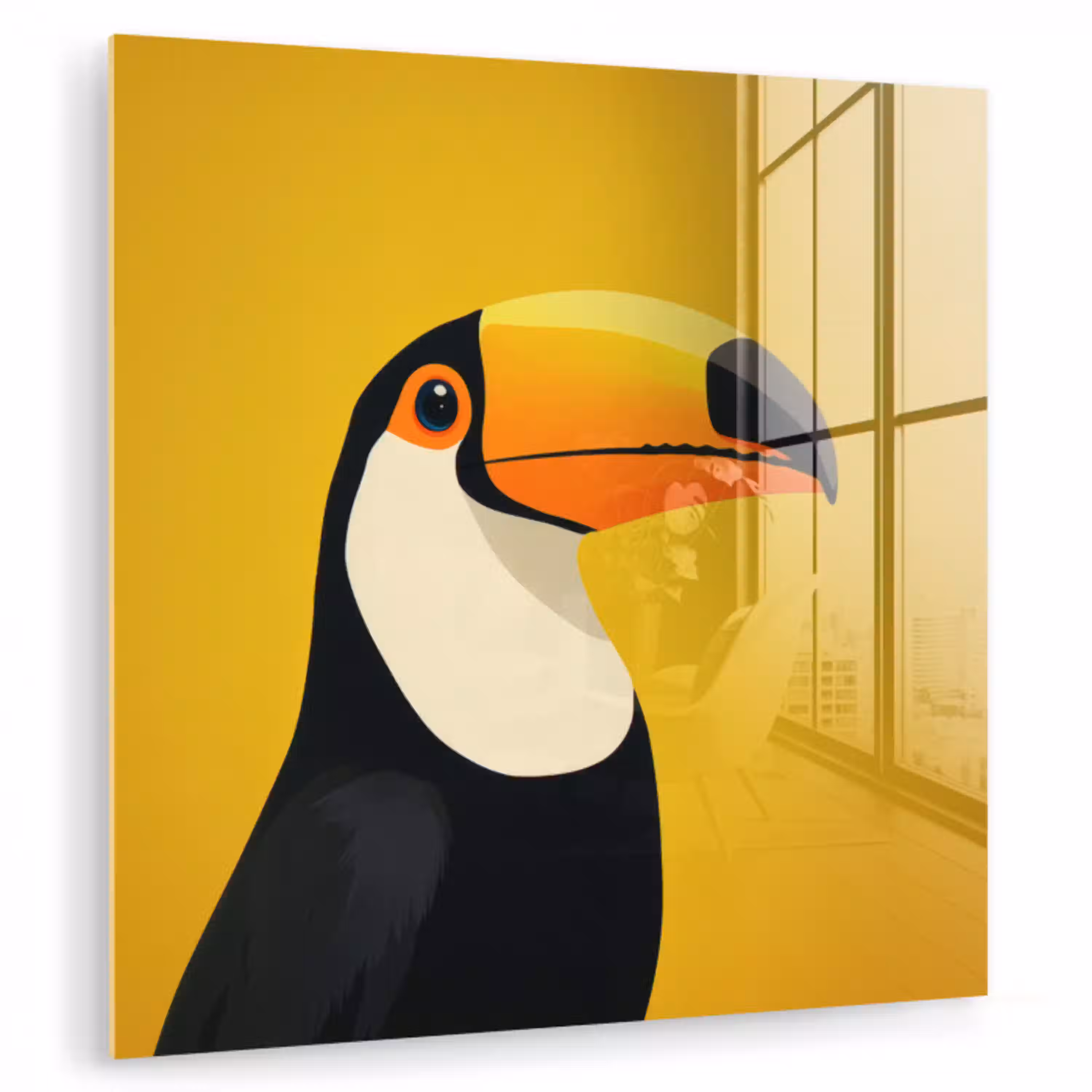 Toekan - Minimalistisch - Snavel - Oranje plexiglas 5mm klein -zzzproduct_nieuw