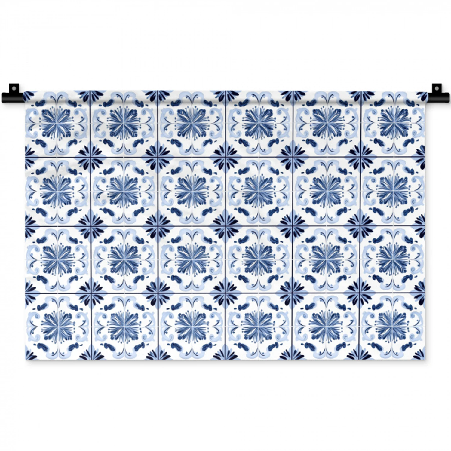 Patroon - Tegel - Blauw Wandkleed katoen klein 269 -zz3d