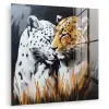 Luipaard - Oranje - Wit - Gras plexiglas 5mm klein -zzzproduct_nieuw