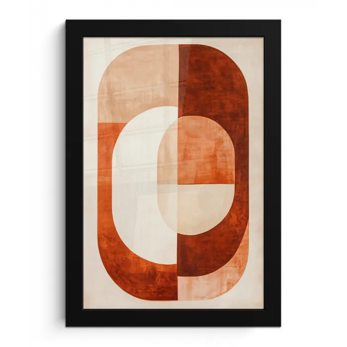 Illustratie - Abstract - Vormen - Rood fotolijst zwart zonder passe partout klein -3d
