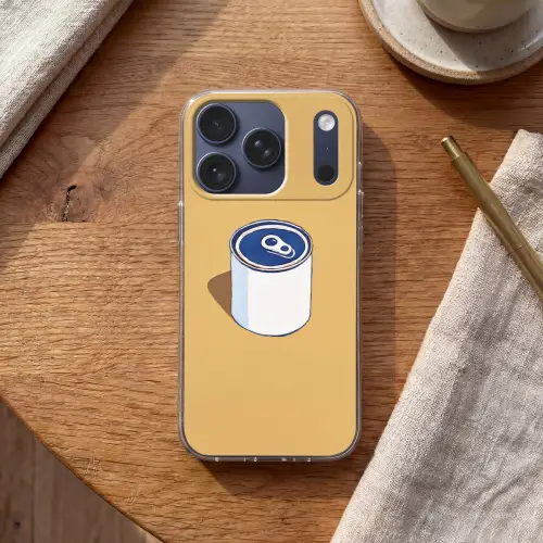 Blikje - Minimalistisch - Blauw - Illustratie Telefoonhoesje iPhone 17 Pro klein -sfeer1