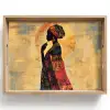 Vrouw - Silhouet - Patronen - Sierlijk Dienblad Rechthoek middel -z3d_shopping