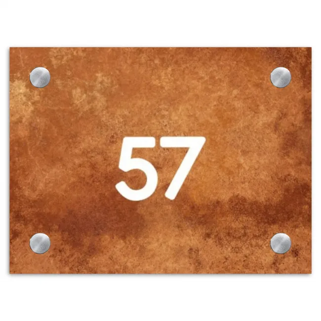 Roest - Traditioneel Naambord Rechthoek middel -3d