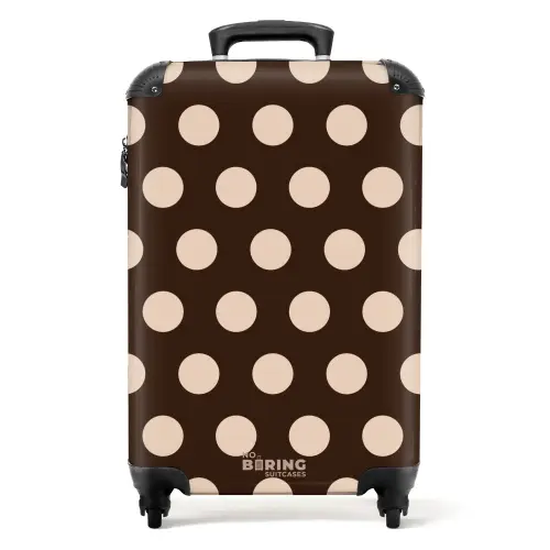 Stippen patroon in verschillende tinten bruin NBS - Handbagage koffer - Kinderen Unisex middel -productfoto_recht