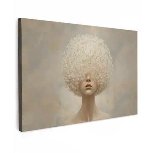Dromerig - Beige - Paardenbloemzaadjes canvas 2cm klein -z3d
