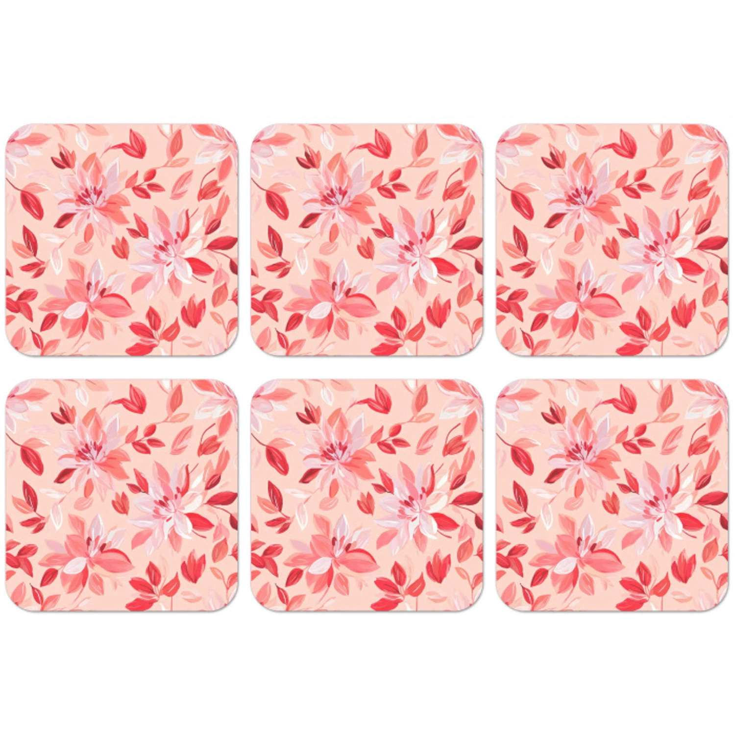 Botanisch - Bloemen - Rood onderzetter kurk middel 366 -zkaufland3dotto