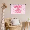 Amore vita sole - Roze - Hartjes Wandkleed katoen klein -wsfeer5_kind