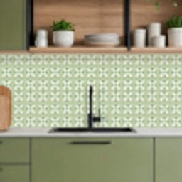 Patroon - Bloemenvorm - Groen keuken achterwand 2 middel 871 -sfeer3