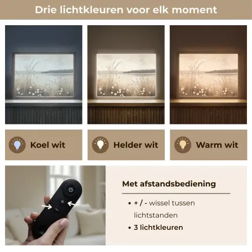 Meer - Water - Natuur - Beige Light Box met batterij (Wandlamp) middel -USP_lichtkleurNL