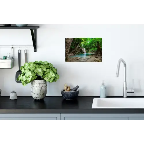 Jungle - Waterval - Planten - Water - Natuur Muursticker klein -keuken