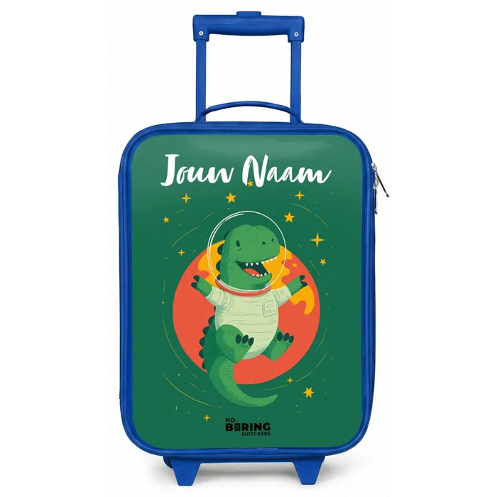 Dino - Planeet - Sterren - Groen Kinderkoffer - Blauw klein -zz3dotto